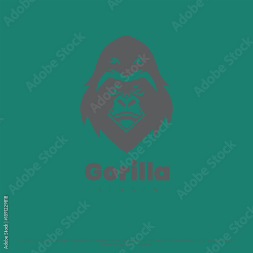 Stylish gorilla head logo representing dominance, courage, intelligence, and authority, suitable for corporate branding, gaming platforms, sports merchandise, digital media, and innovative brands look