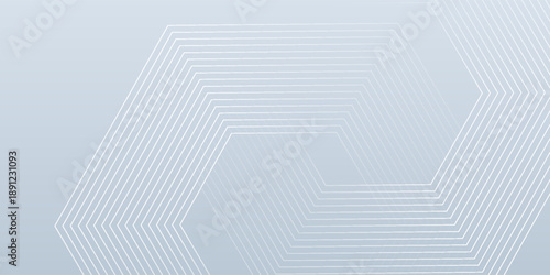 Abstract hexagon lines on gray background. line art modern