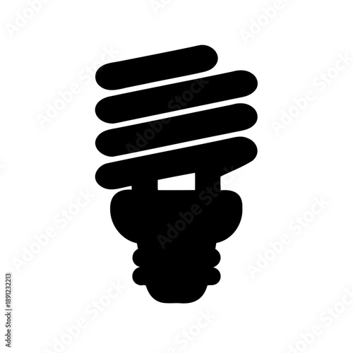 black and white compact fluorescent lamp illustration simple design