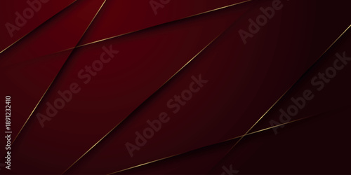 Dark red abstract background with modern and futuristic golden glowing lines decoration. Shadow stroke design and empty space for text. Vector VOL. 3