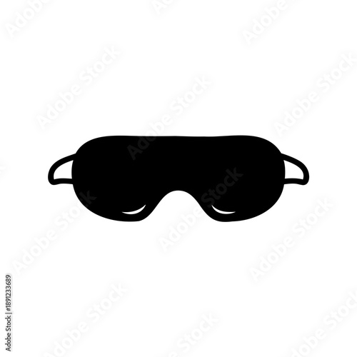simple black sleep mask icon on white background illustration
