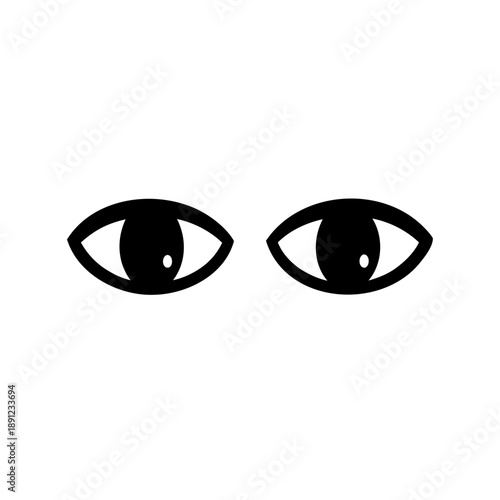 a simple black and white illustration of a pair of eyes