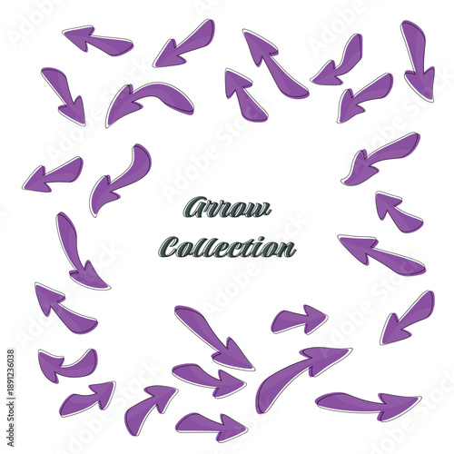 Business element icon in doodle style, arrow, infographic. Isolated vector illustration design. Hand drown business icon. Business idea concept.