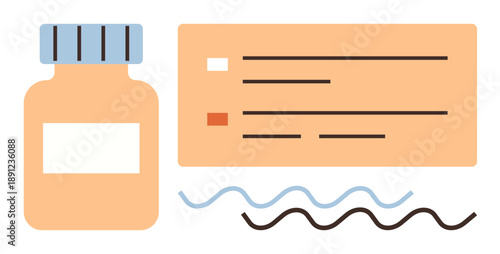 Healthcare, medication management, pharmacy services, dosage explanation, patient care, prescription drugs. Tablet bottle and labeled dosage card with instructions. Healthcare and medication