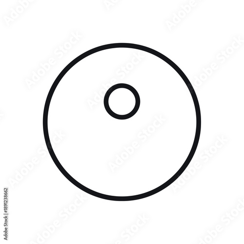 A simple black and white illustration of a perfect circle containing a smaller concentric circle inside