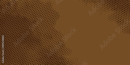 Abstract Brown Halftone Pattern Background, Retro Dotted Pop Art Style.