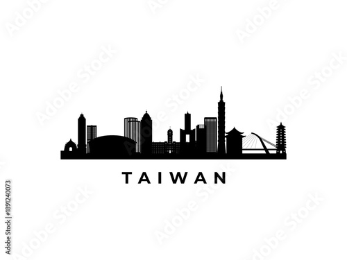 Vector Taiwan skyline. Travel Taiwan famous landmarks. Business and tourism concept for presentation, banner, web site.