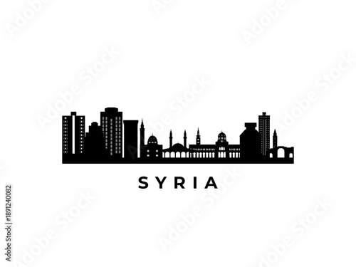 Vector Syria skyline. Travel Syria famous landmarks. Business and tourism concept for presentation, banner, web site.