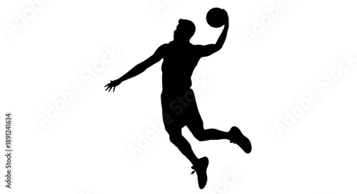 Basketball player in action isolated on transparent background