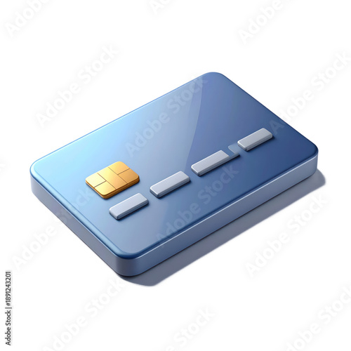 Blue Credit Card with Gold Chip.
