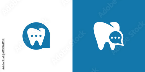 Dental Chat Logo Modern Design for Dentist Communication.