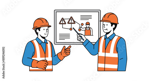 Construction Workers Safety Training Workplace Hazard Awareness.
