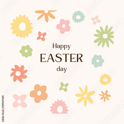  Happy easter day spring flowers instagram post.eps