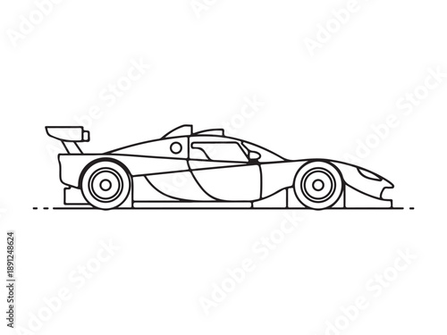 Line drawing of a sleek race car