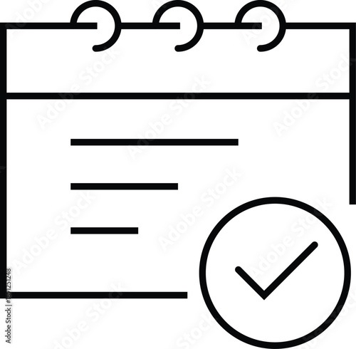 Calendar icon with checkmark symbol date schedule