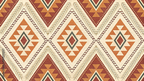 
seamless tribal geometric pattern, abstract ethnic design with triangles vector background 