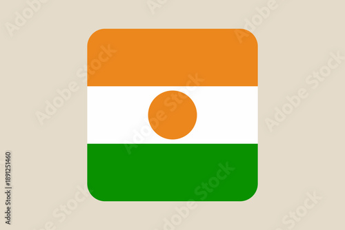 Niger national flag vector icon, a glossy rounded square button symbol isolated for web and app design. Free Download Niger national flag vector icon, a glossy rounded square button symbol isolated for web and app design. - GFXLoad