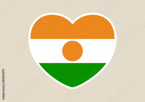 Free Download Heart-shaped vector of the Niger national flag isolated on a neutral background expressing love and patriotism. - GFXLoad