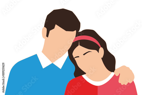 Loving couple sharing a tender moment together in affectionate embrace