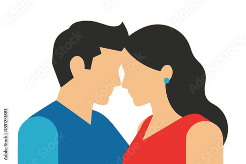 Loving couple sharing a tender moment face to face