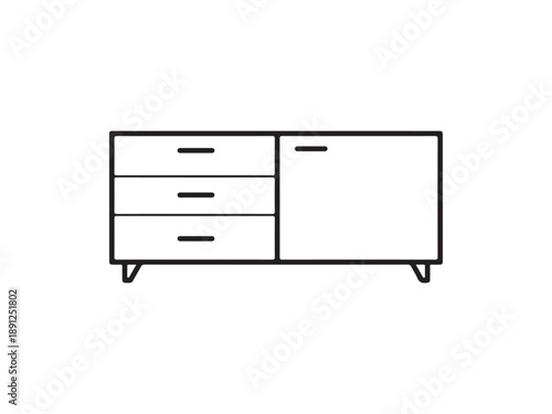 Modern Sideboard with Drawers and Cabinets