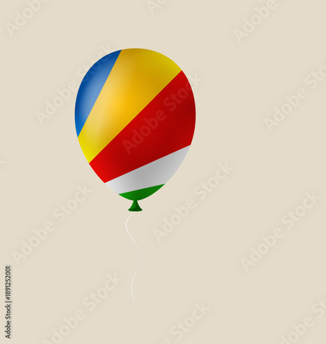 Seychelles flag balloon vector illustration floating for a national holiday or Independence Day celebration on an isolated background.