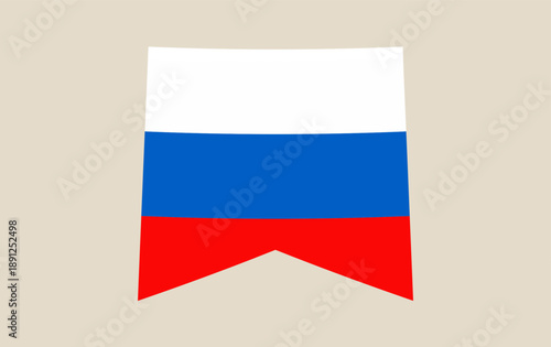 Russian Federation flag displayed as a vertical pennant icon in a flat vector style for national patriotic designs.