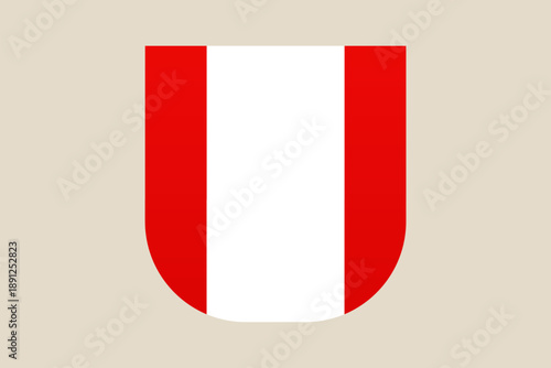 Peruvian Flag within a Heraldic Shield displaying national colors on an isolated background representing patriotism and identity.