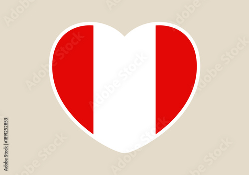 Heart Shaped Flag of Peru Vector Icon Representing Love for the Country for National Holiday or Travel Designs.