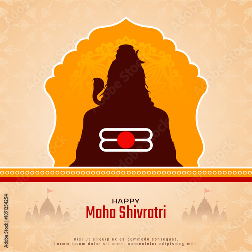 Happy Maha Shivratri cultural Indian festival celebration card