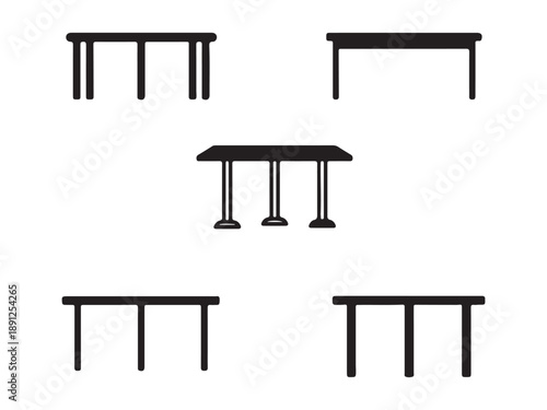 Set of Five Simple Table Icons