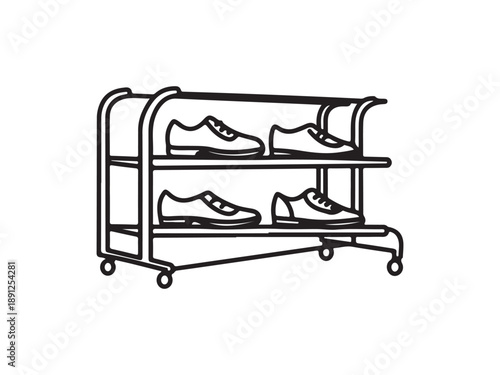 Shoe Rack with Multiple Pairs of Shoes