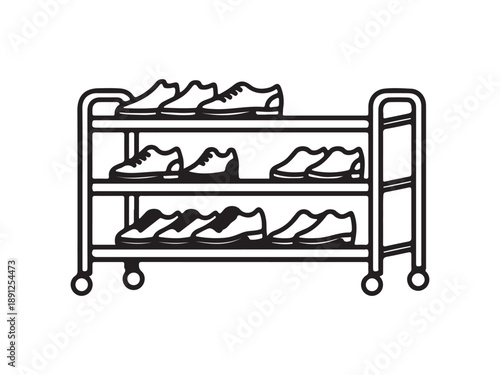 Shoe Rack with Multiple Pairs of Shoes
