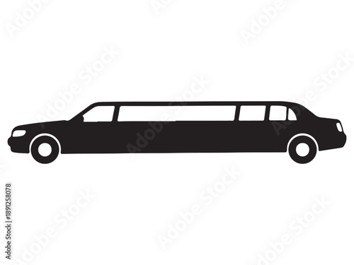 Stylish Limousine Side View Silhouette