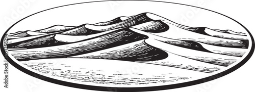 Sahara Dessert Middle East linocut illustration