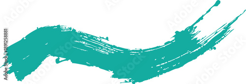 Teal brush stroke on white background