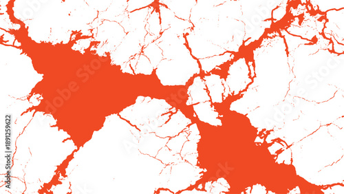 Abstract orange splattered paint on white surface