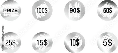 Prize wheel with monetary values