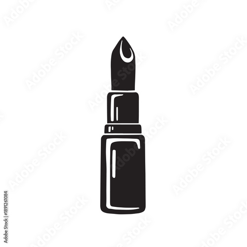 Vector illustration of a lipstick tube silhouette, cosmetics