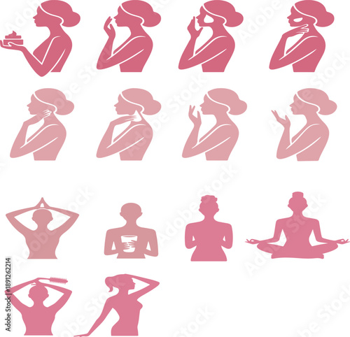 Collection of Women Performing SelfCare and Relaxation Activities