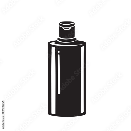 Silhouette of a cosmetic bottle, shampoo bottle, vector illustration