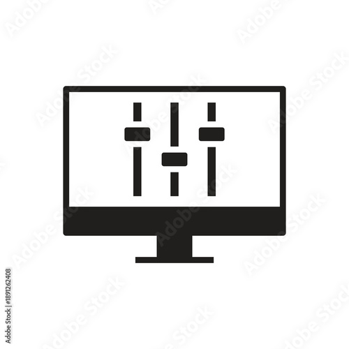 Equalizer music monitor solid icon black