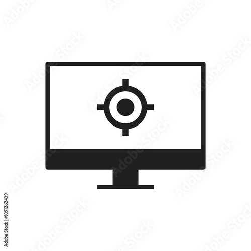Target aim monitor solid icon black