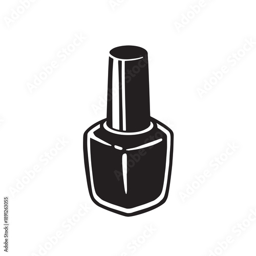 Bottle of nail polish, cosmetics vector silhouette