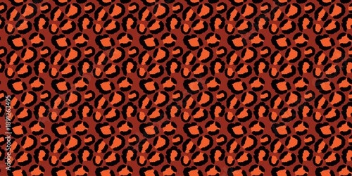 Abstract modern leopard seamless pattern. Animals fashion trendy background. Color decorative vector illustration for print, fabric, textile. Modern ornament of stylized skin.
