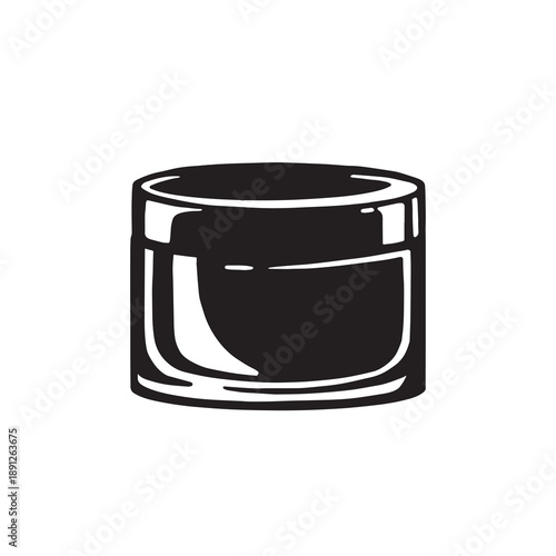 Vector illustration of a cream jar silhouette, cosmetics