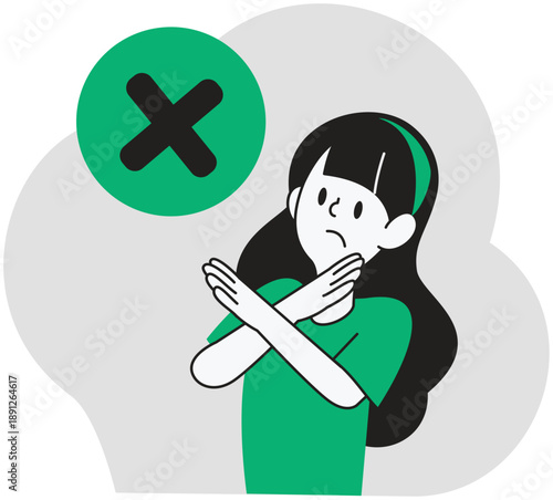 Woman gesturing rejection