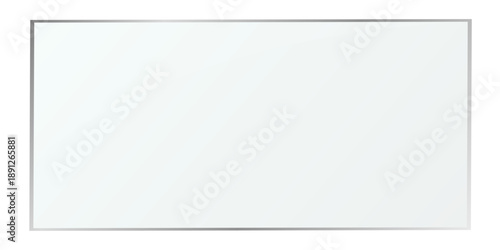 Transparent glass panel with soft reflections and subtle gradient. Minimalistic glossy frame for UI mockups, photo placeholders, banners, presentations, and modern web design.