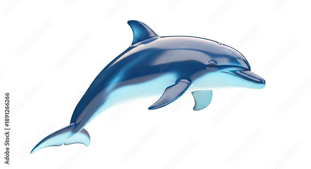 Fototapeta premium 3D Render of a Sleek Blue Dolphin
