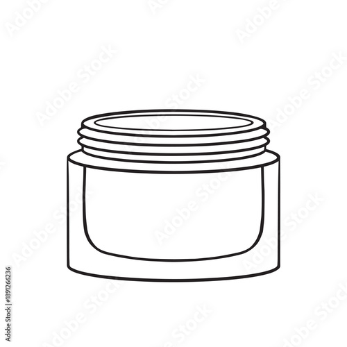 Vector outline of a cream jar, cosmetics, illustration